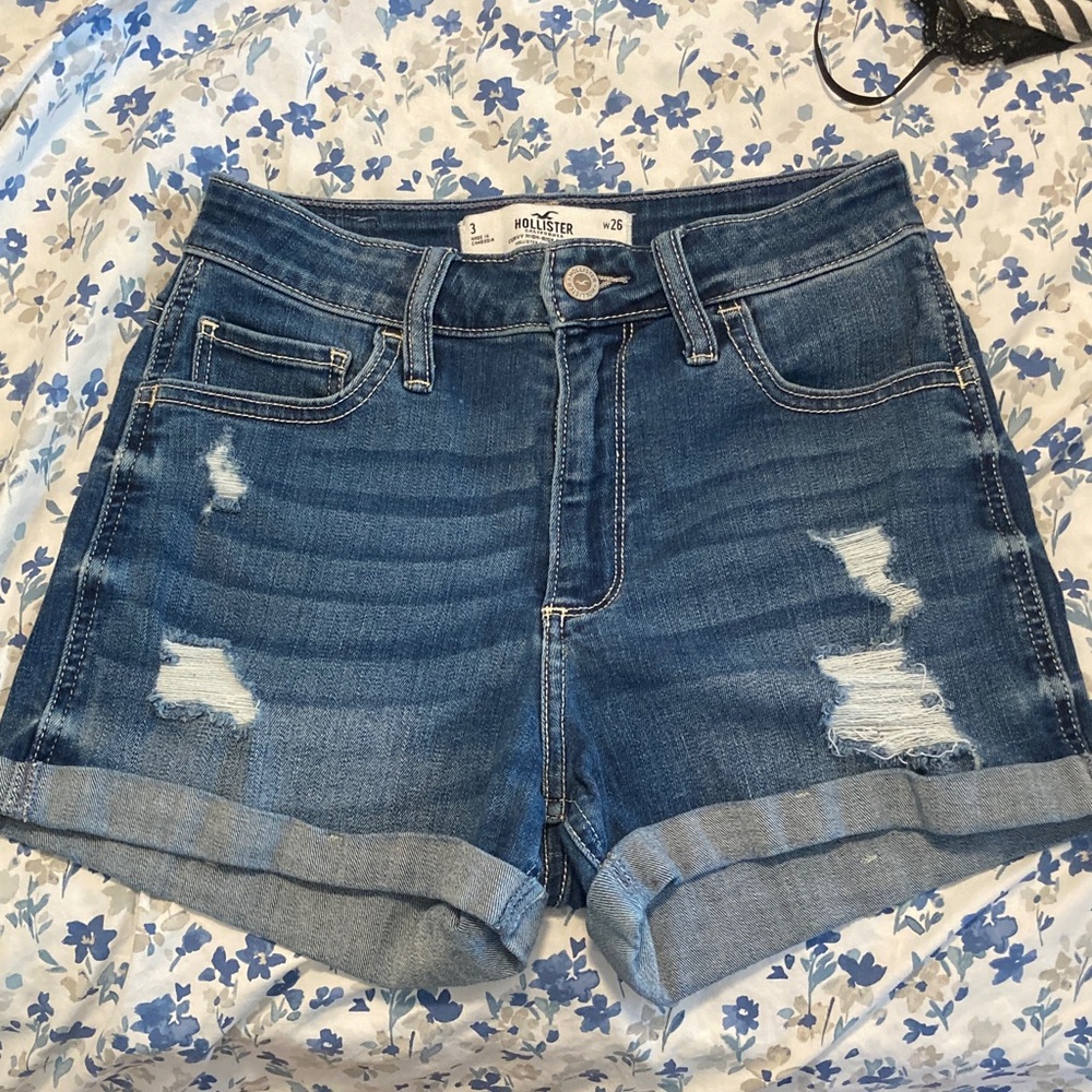 Hollister Women's Distressed Blue Jean Shorts